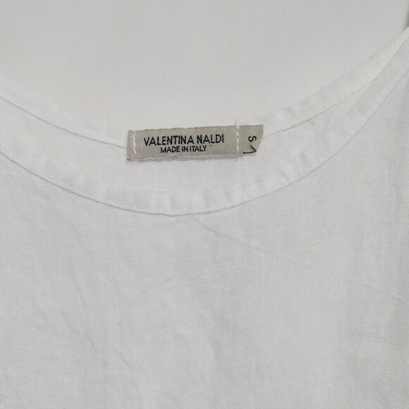 Valentina Naldi Sundress 100% Linen Womens Size S White Made in Italy Boho EUC - Picture 4 of 9